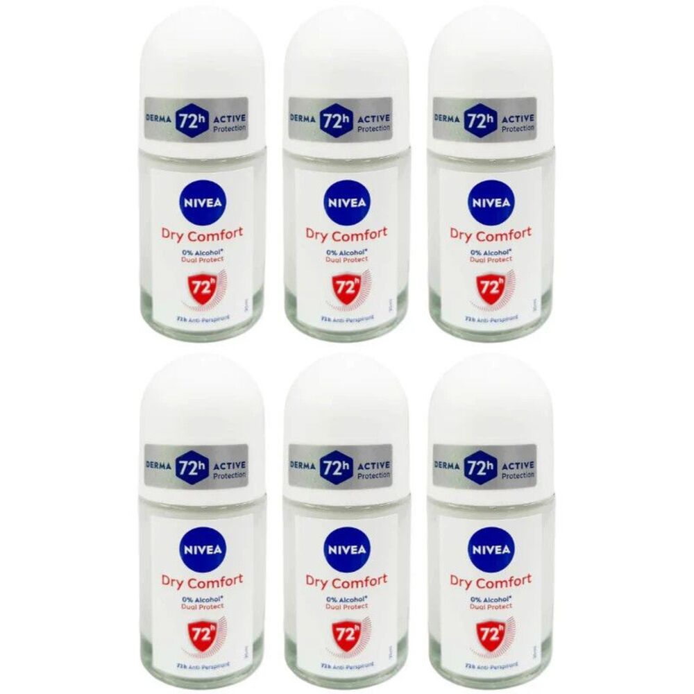 6-PACK Nivea Roll On Dry Comfort 25 ml